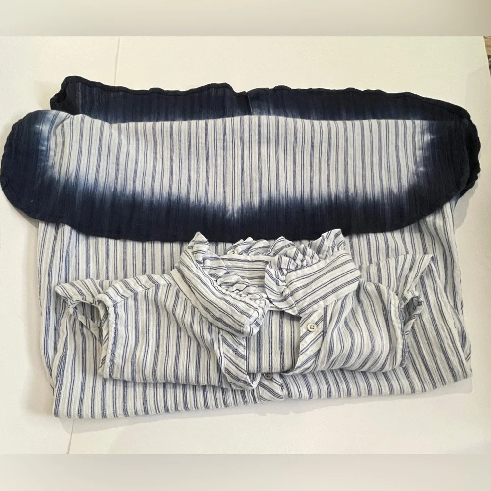 Emma G Blue Striped Cotton Sleeveless Dress - Picture 11 of 14